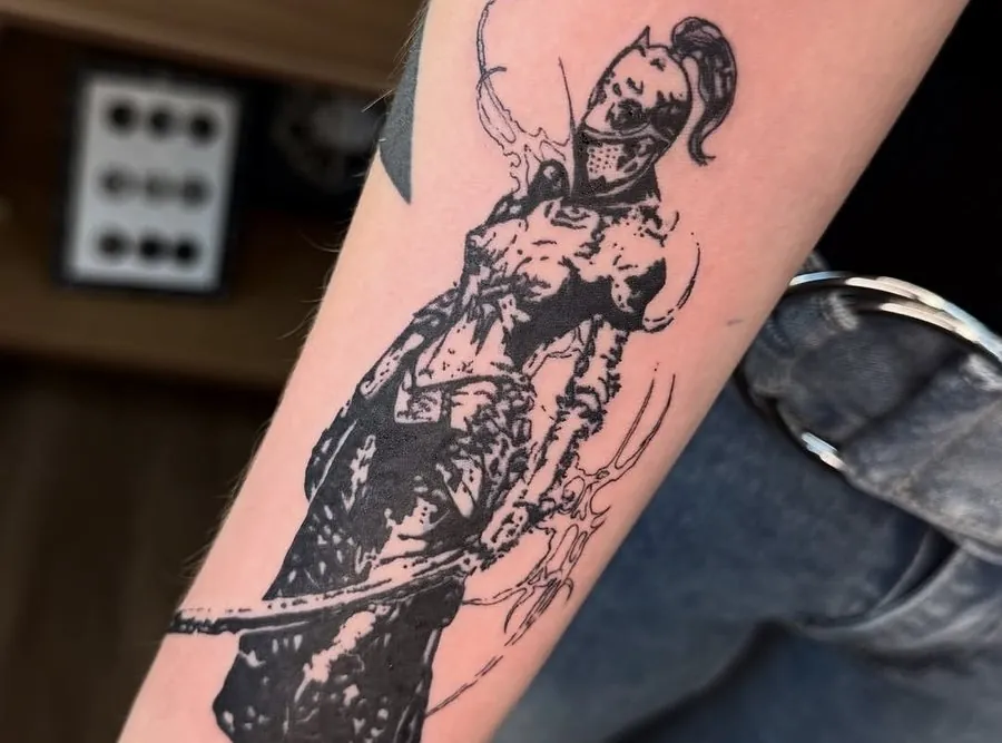 Tatuagem autoral de cavaleiro